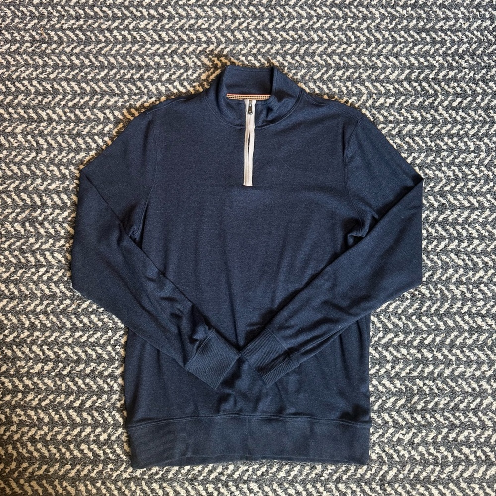 The Normal Brand Men's Puremeso Weekend 1/4 Zip in Normal Navy